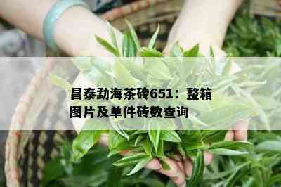 昌泰勐海茶砖651：整箱图片及单件砖数查询