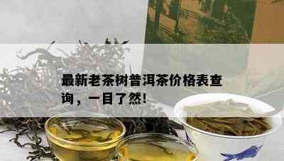 最新老茶树普洱茶价格表查询，一目了然！