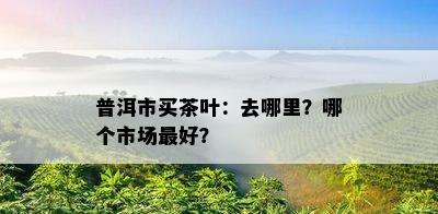 普洱市买茶叶：去哪里？哪个市场更好？