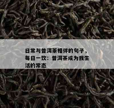 日常与普洱茶相伴的句子，每日一饮：普洱茶成为我生活的常态