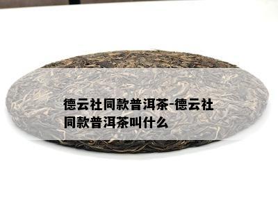 德云社同款普洱茶-德云社同款普洱茶叫什么