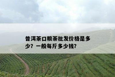 普洱茶口粮茶批发价格是多少？一般每斤多少钱？