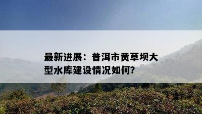 最新进展：普洱市黄草坝大型水库建设情况怎样？