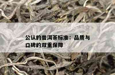 公认的普洱茶标准：品质与口碑的双重保障