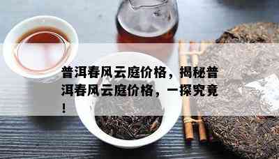 普洱春风云庭价格，揭秘普洱春风云庭价格，一探究竟！