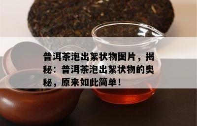 普洱茶泡出絮状物图片，揭秘：普洱茶泡出絮状物的奥秘，原来如此简单！