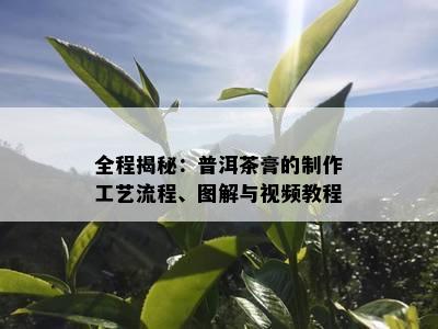 全程揭秘：普洱茶膏的制作工艺流程、图解与视频教程