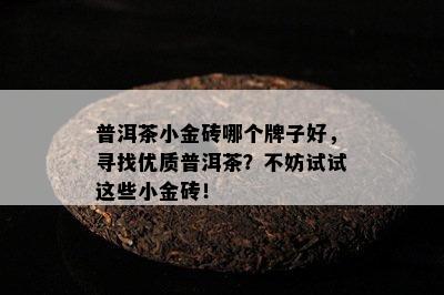 普洱茶小金砖哪个牌子好，寻找优质普洱茶？不妨试试这些小金砖！