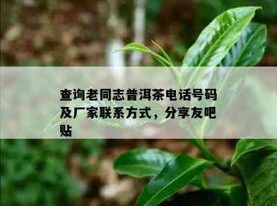 查询老同志普洱茶电话号码及厂家联系方法，分享友吧贴