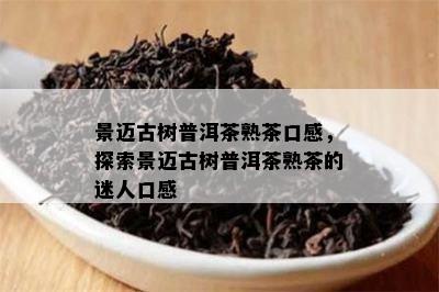 景迈古树普洱茶熟茶口感，探索景迈古树普洱茶熟茶的迷人口感