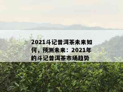 2021斗记普洱茶未来怎样，预测未来：2021年的斗记普洱茶市场趋势