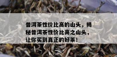 普洱茶性价比高的山头，揭秘普洱茶性价比高之山头，让你买到真正的好茶！