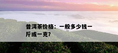 普洱茶价格：一般多少钱一斤或一克？