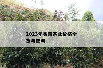 2023年香蕙茶业价格全览与查询