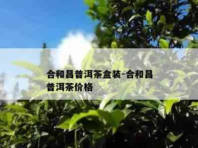 合和昌普洱茶盒装-合和昌普洱茶价格