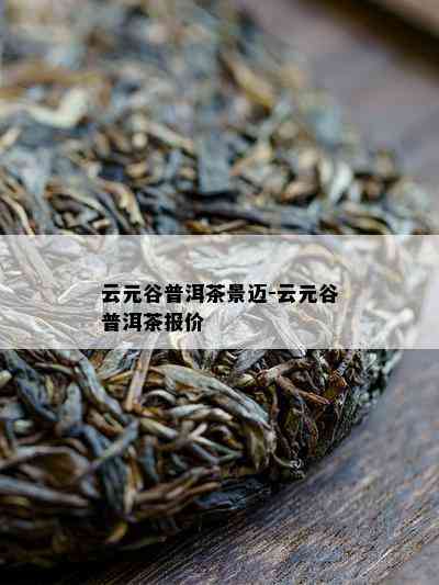 云元谷普洱茶景迈-云元谷普洱茶报价