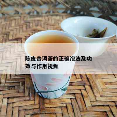 陈皮普洱茶的正确泡法及功效与作用视频