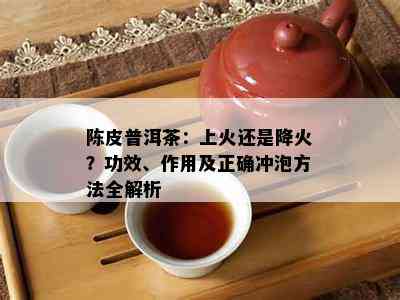 陈皮普洱茶：上火还是降火？功效、作用及正确冲泡方法全解析