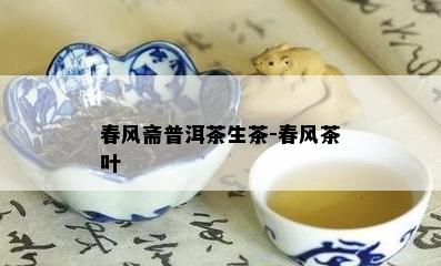 春风斋普洱茶生茶-春风茶叶