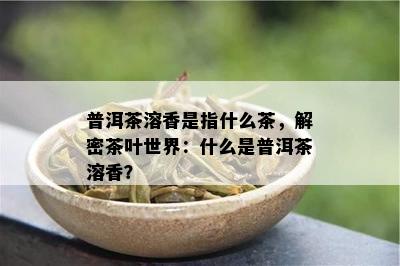 普洱茶溶香是指什么茶，解密茶叶世界：什么是普洱茶溶香？