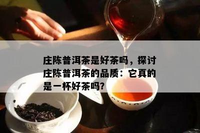 庄陈普洱茶是好茶吗，探讨庄陈普洱茶的品质：它真的是一杯好茶吗？