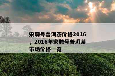 宋聘号普洱茶价格2016，2016年宋聘号普洱茶市场价格一览