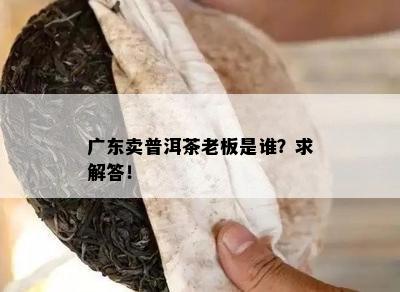 广东卖普洱茶老板是谁？求解答！