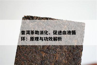 普洱茶助消化、促进血液循环：原理与功效解析