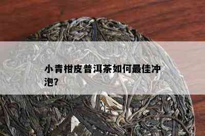 小青柑皮普洱茶如何更佳冲泡？