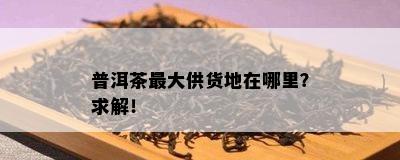 普洱茶更大供货地在哪里？求解！