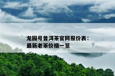 龙园号普洱茶官网报价表：最新老茶价格一览