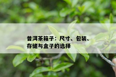 普洱茶箱子：尺寸、包装、存储与盒子的选择