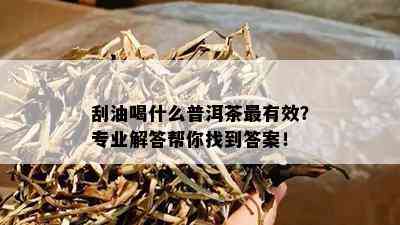 刮油喝什么普洱茶最有效？专业解答帮你找到答案！