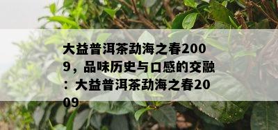 大益普洱茶勐海之春2009，品味历史与口感的交融：大益普洱茶勐海之春2009