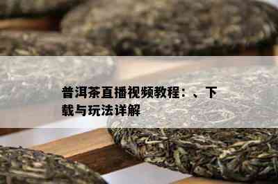 普洱茶直播视频教程：、下载与玩法详解