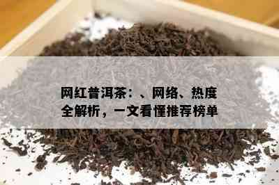 网红普洱茶：、网络、热度全解析，一文看懂推荐榜单