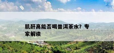 肌酐高能否喝普洱茶水？专家解读