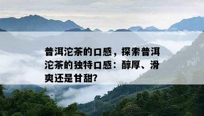 普洱沱茶的口感，探索普洱沱茶的独特口感：醇厚、滑爽还是甘甜？