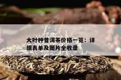 大叶种普洱茶价格一览：详细表单及图片全收录