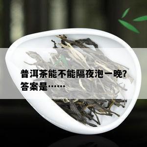 普洱茶能不能隔夜泡一晚？答案是……