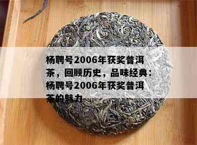 杨聘号2006年获奖普洱茶，回顾历史，品味经典：杨聘号2006年获奖普洱茶的魅力