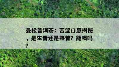 曼松普洱茶：苦涩口感揭秘，是生普还是熟普？能喝吗？