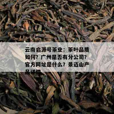 云南启源号茶业：茶叶品质怎样？广州是不是有分公司？官方网址是什么？景迈山产品详情