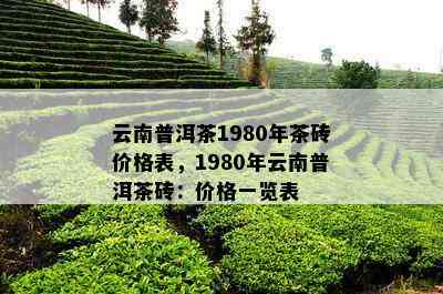 云南普洱茶1980年茶砖价格表，1980年云南普洱茶砖：价格一览表