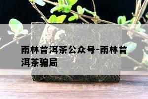 雨林普洱茶公众号-雨林普洱茶骗局