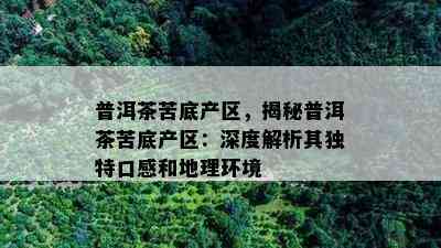 普洱茶苦底产区，揭秘普洱茶苦底产区：深度解析其独特口感和地理环境