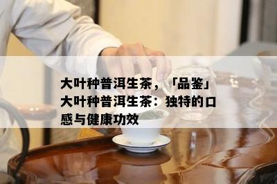 大叶种普洱生茶，「品鉴」大叶种普洱生茶：特别的口感与健康功效