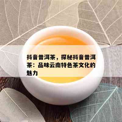 抖音普洱茶，探秘抖音普洱茶：品味云南特色茶文化的魅力