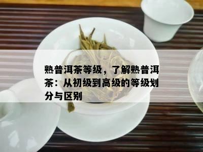 熟普洱茶等级，熟悉熟普洱茶：从初级到高级的等级划分与区别