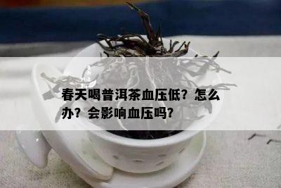 春天喝普洱茶血压低？怎么办？会作用血压吗？